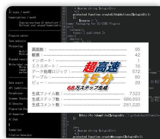 超高速15分で大規模システムを自動生成